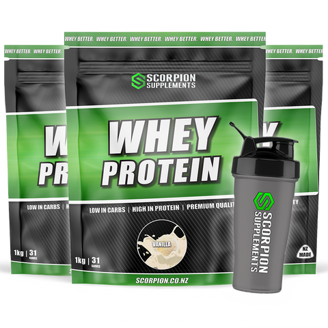 WHEY PROTEIN 3KG COMBO w/FREE SHAKER