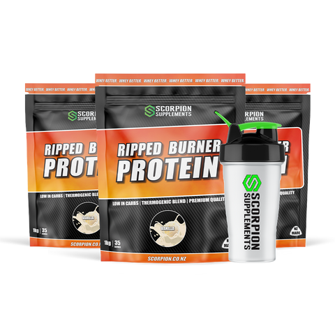 RIPPED BURNER PROTEIN 3KG w/FREE SHAKER